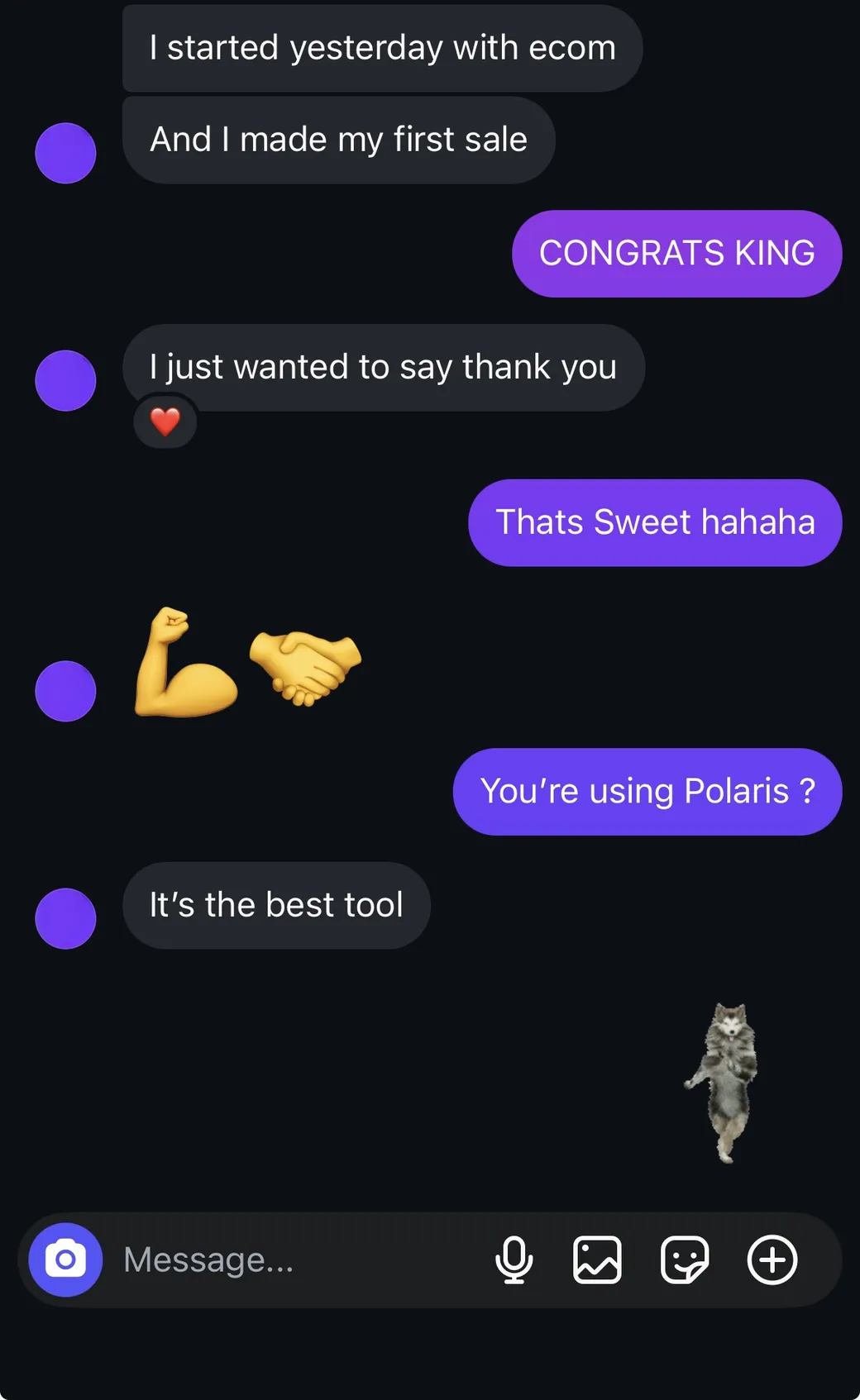 Polaris user message