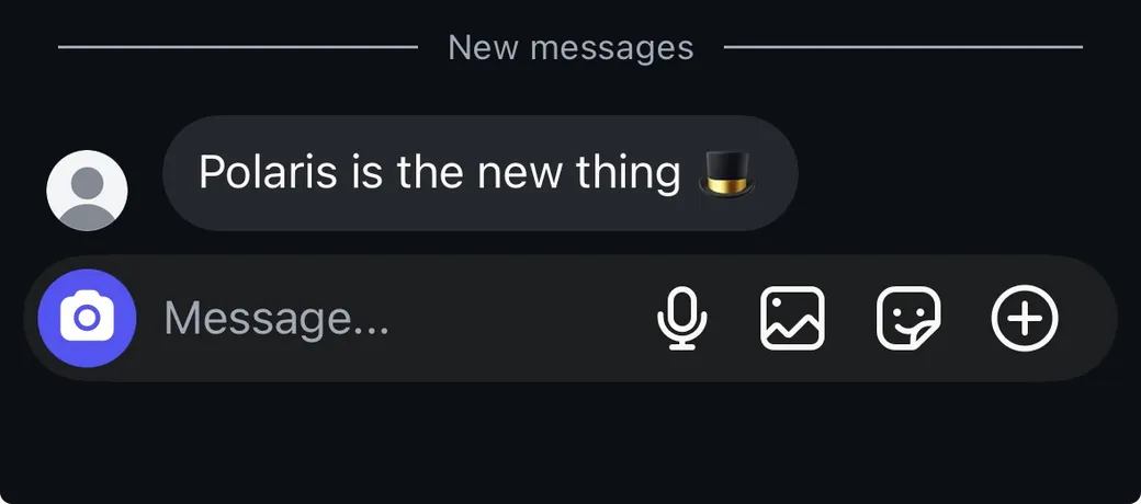 Polaris user message